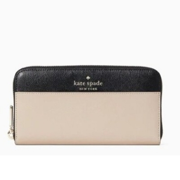 Kate Spade Colorblock Warm Beige Staci Large Continental Wallet NWT - Picture 1 of 7